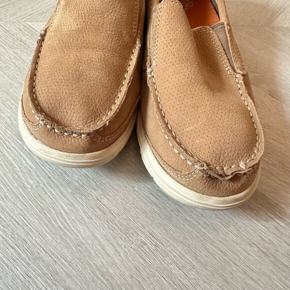 Abeo Lite Caleb Loafers Boat Shoes Men's Size 8.5 Light Brown Tan Leather Suede - Picture 3 of 11